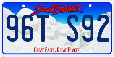 SD license plate 96TS92