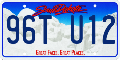 SD license plate 96TU12