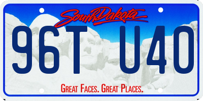 SD license plate 96TU40
