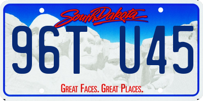 SD license plate 96TU45