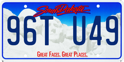 SD license plate 96TU49