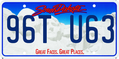 SD license plate 96TU63