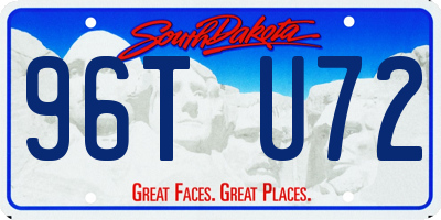 SD license plate 96TU72