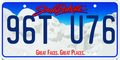 SD license plate 96TU76