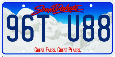 SD license plate 96TU88