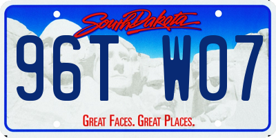 SD license plate 96TW07