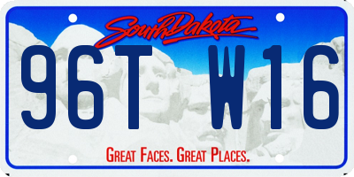 SD license plate 96TW16