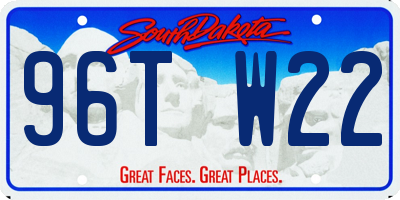 SD license plate 96TW22