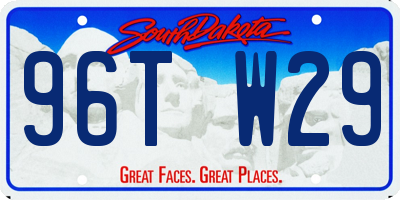 SD license plate 96TW29