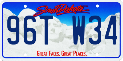 SD license plate 96TW34