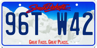 SD license plate 96TW42