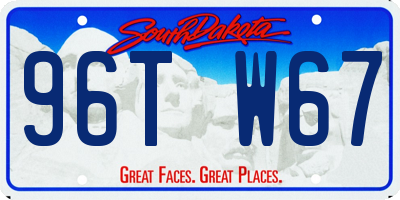 SD license plate 96TW67