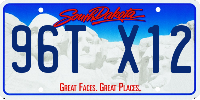 SD license plate 96TX12