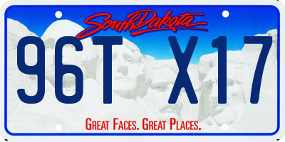 SD license plate 96TX17