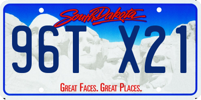 SD license plate 96TX21