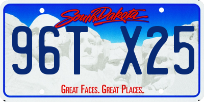 SD license plate 96TX25