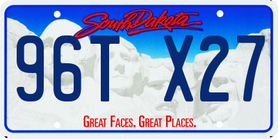 SD license plate 96TX27