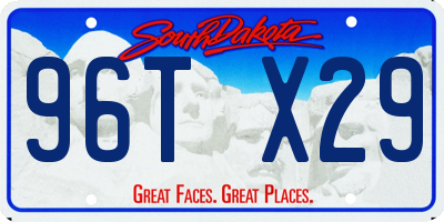 SD license plate 96TX29