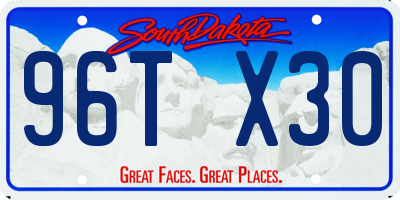 SD license plate 96TX30