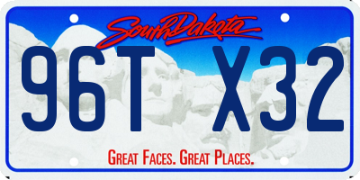 SD license plate 96TX32