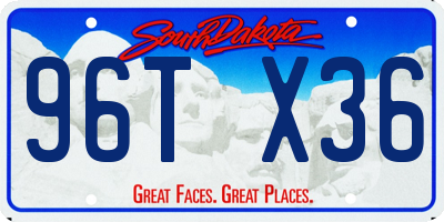 SD license plate 96TX36
