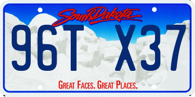 SD license plate 96TX37