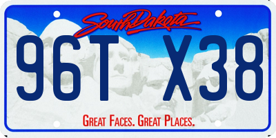 SD license plate 96TX38