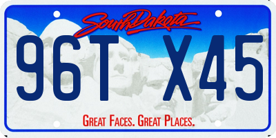 SD license plate 96TX45