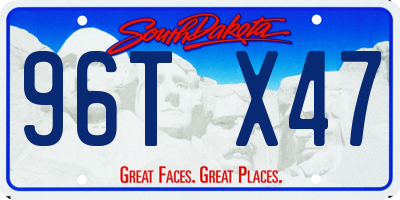 SD license plate 96TX47