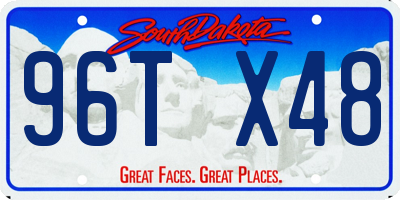 SD license plate 96TX48