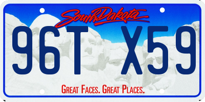 SD license plate 96TX59