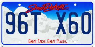 SD license plate 96TX60