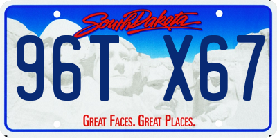 SD license plate 96TX67