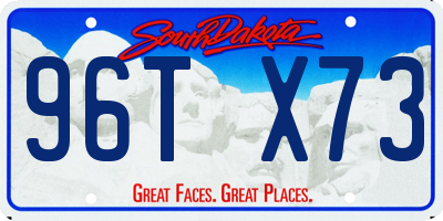SD license plate 96TX73