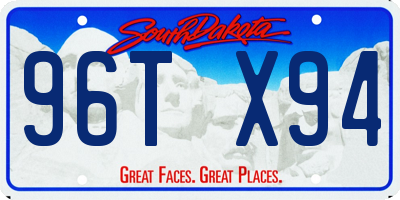 SD license plate 96TX94
