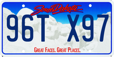 SD license plate 96TX97