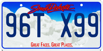 SD license plate 96TX99