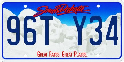 SD license plate 96TY34