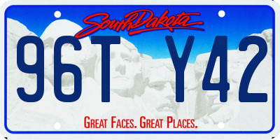 SD license plate 96TY42