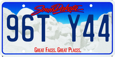 SD license plate 96TY44