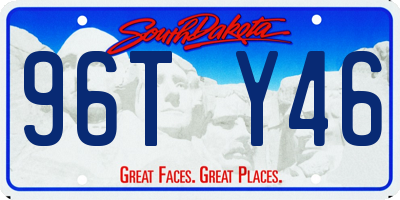 SD license plate 96TY46