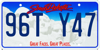 SD license plate 96TY47