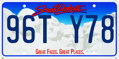 SD license plate 96TY78