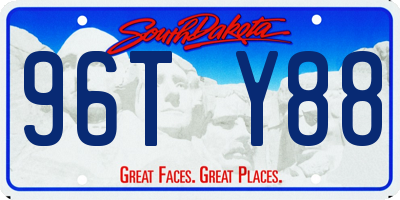 SD license plate 96TY88