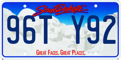 SD license plate 96TY92