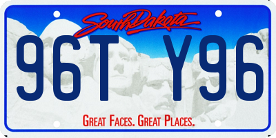 SD license plate 96TY96