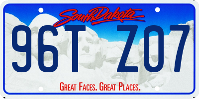 SD license plate 96TZ07