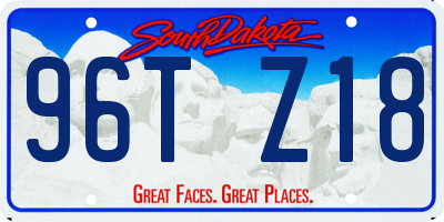 SD license plate 96TZ18