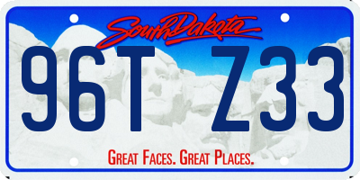 SD license plate 96TZ33