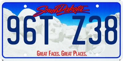 SD license plate 96TZ38